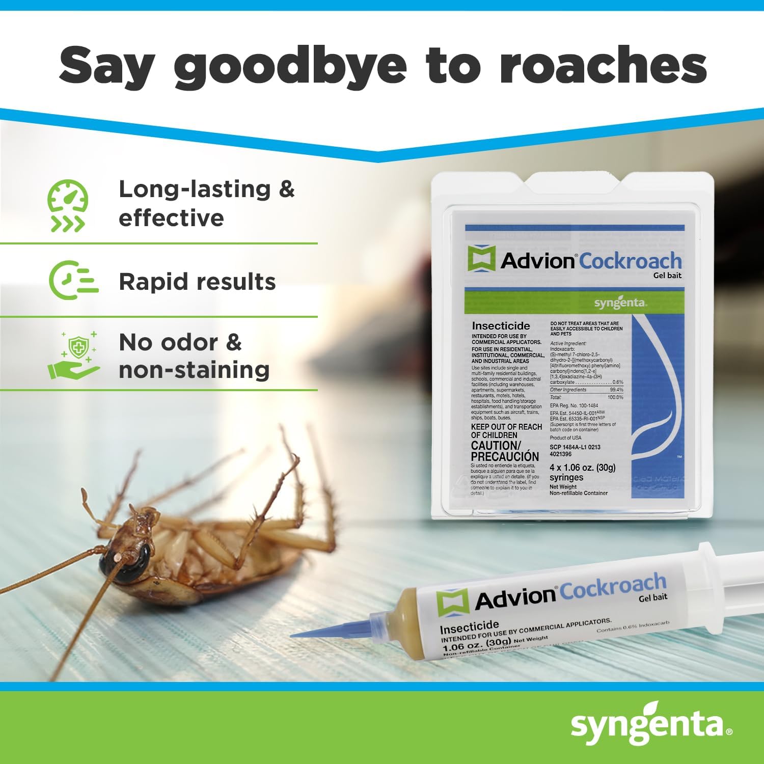 Advion Cockroach Killer Gel Bait (1Tube + 1 Plunger + 1Tip)