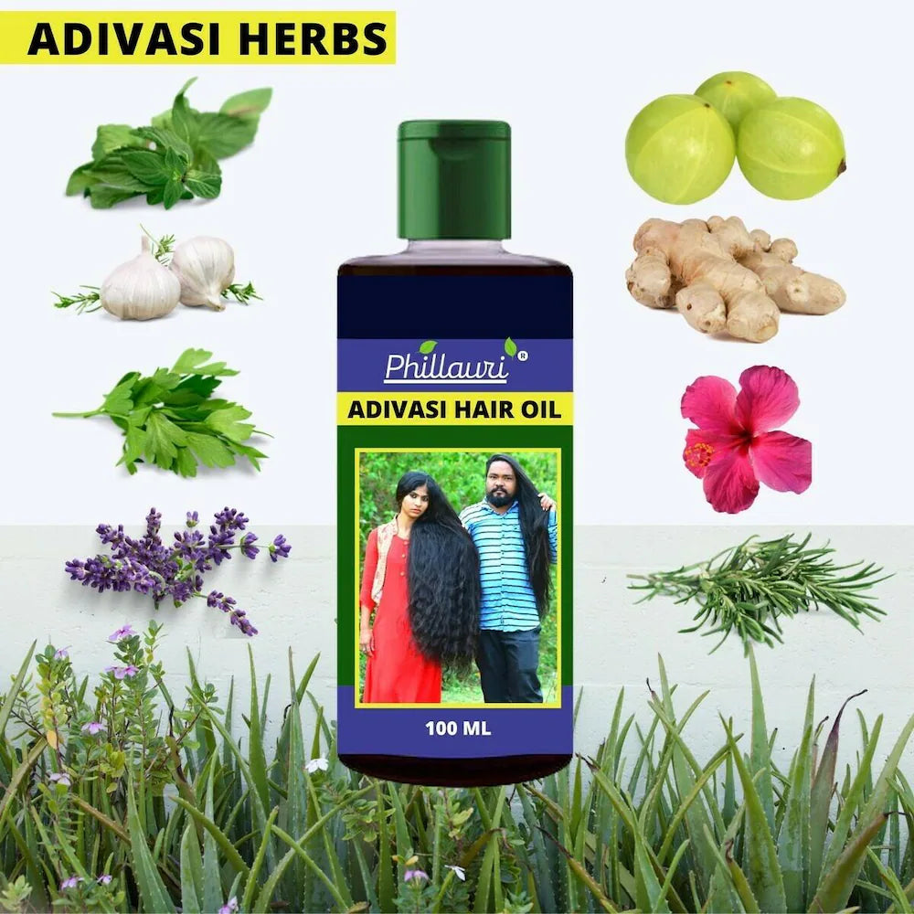 ADIVASI JEEVA HERBAL HAIR OIL FOR REGROWTH AND LONG HAIR PURE NATURAL HAIR OIL